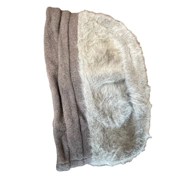 Angora Hat Women Gray Fur Neutral Retro 70s Costume Winter Wool Classic Capsule - Picture 7 of 12